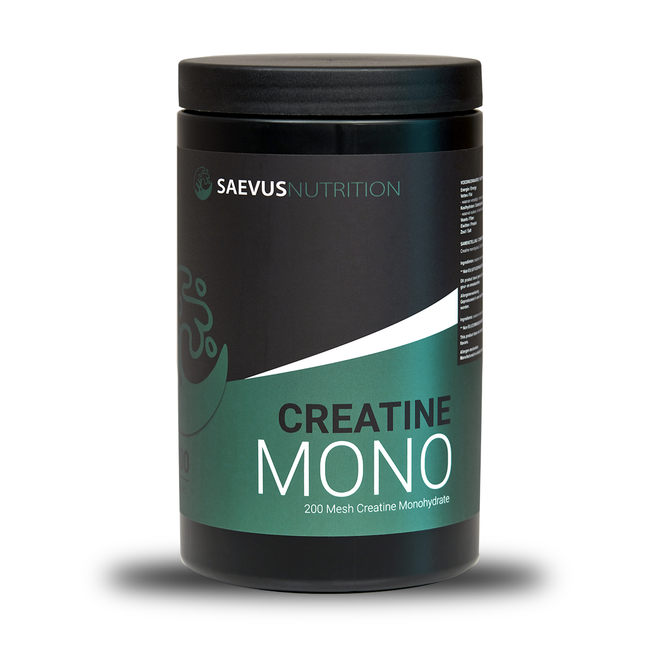 Creatine Monohydraat Pot Saevus Nutrition Vooraanzicht